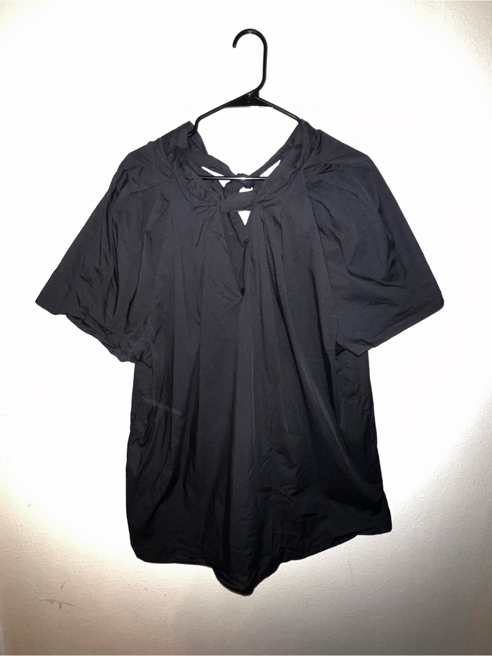 Size 22 Eloquii Black Short Sleeve Keyhole Blouse